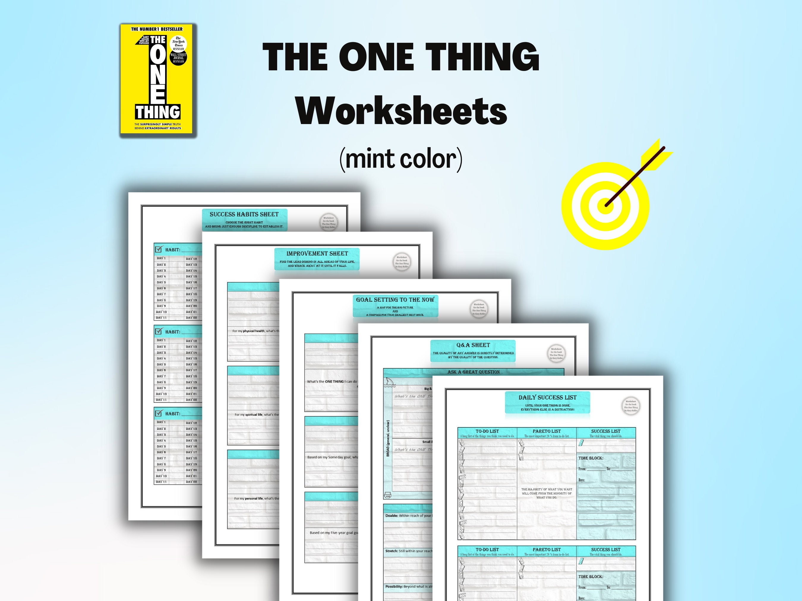THE ONE THING Worksheets / Planner for Gary Kellers Book Mint - Etsy
