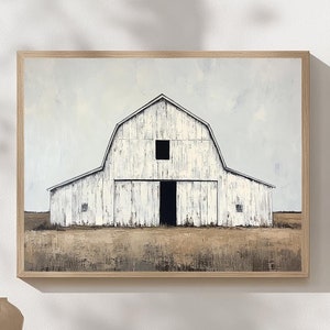 Rustikale Scheune Bauernhaus Kunstwerk Moderne Bauernhaus Wand Kunst Alte verwitterte Scheune ländliche Dekoration Leinwand gerahmtes Kunstwerk