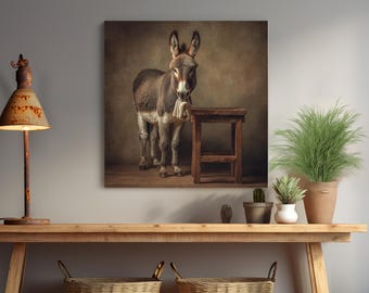 Toalla de baño con diseño de burro, imprimible, estilo rústico de granja, con humor, para descargar.