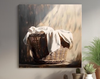 Rustic Laundry Room Fine Art Print: Farmhouse Bathroom Decor