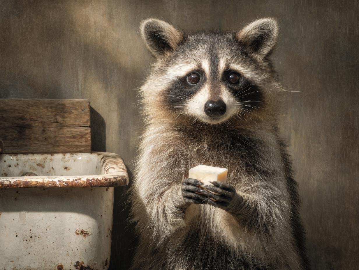 Rustic Raccoon Rustic Raccoon Bathroom Canvas Modern Farmhouse Wall Art Playful Animal ...