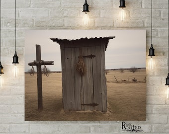 Vintage Outhouse, Farmhouse Home Decor, Rustic Farmhouse Artwork, Modern Farmhouse Prints, Rural America, Bathroom Wall Art