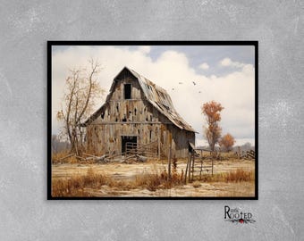 Vintage Barn Canvas Print: Rustic Farmhouse Wall Art