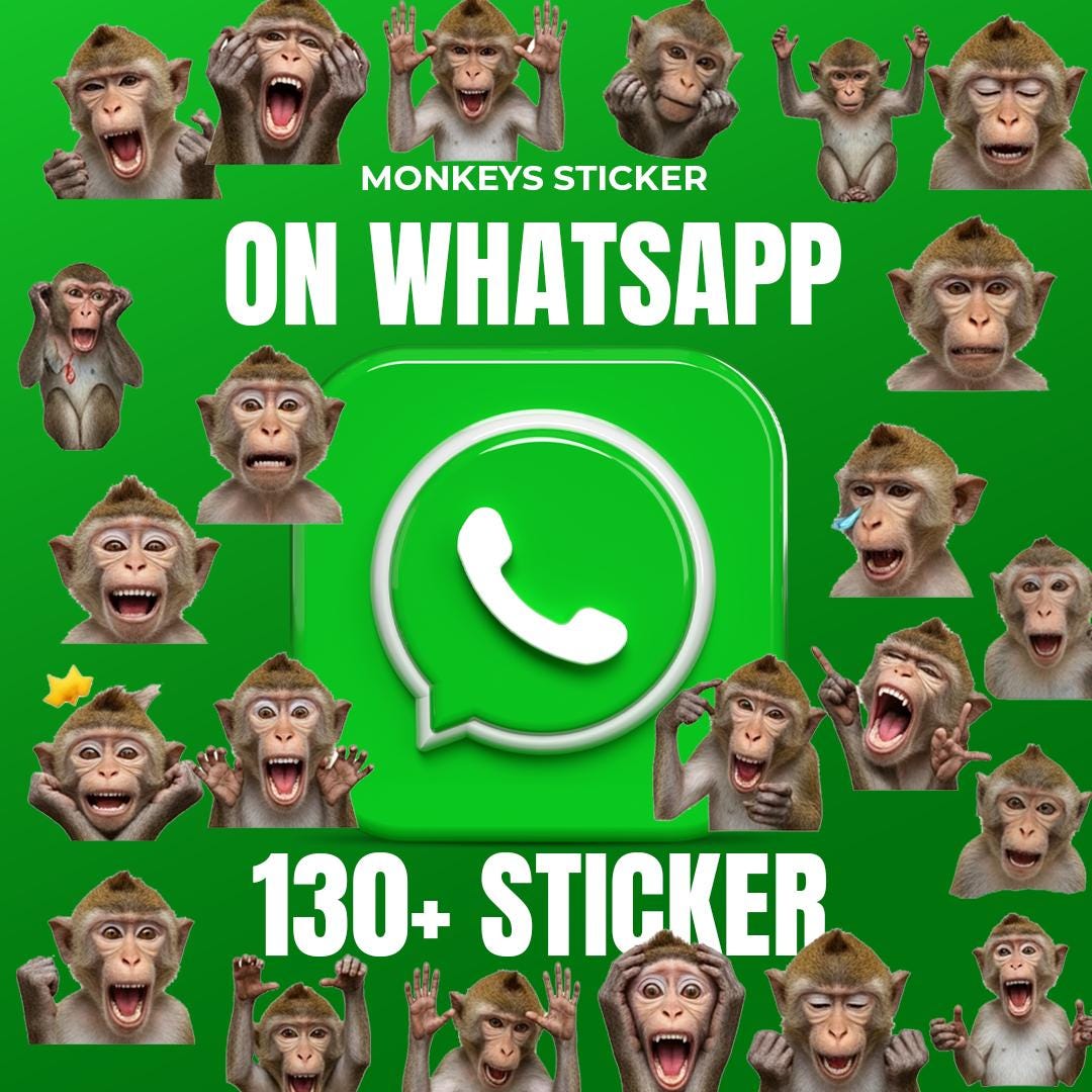 130+ Whatsapp Monkeys Sticker Pack | 130+ Monkeys Sticker | Digital ...