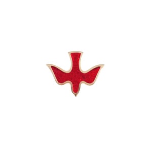 Red Dove Holy Spirit Religious Lapel Pin (Pack of One Dozen) (Other Quantities Available)