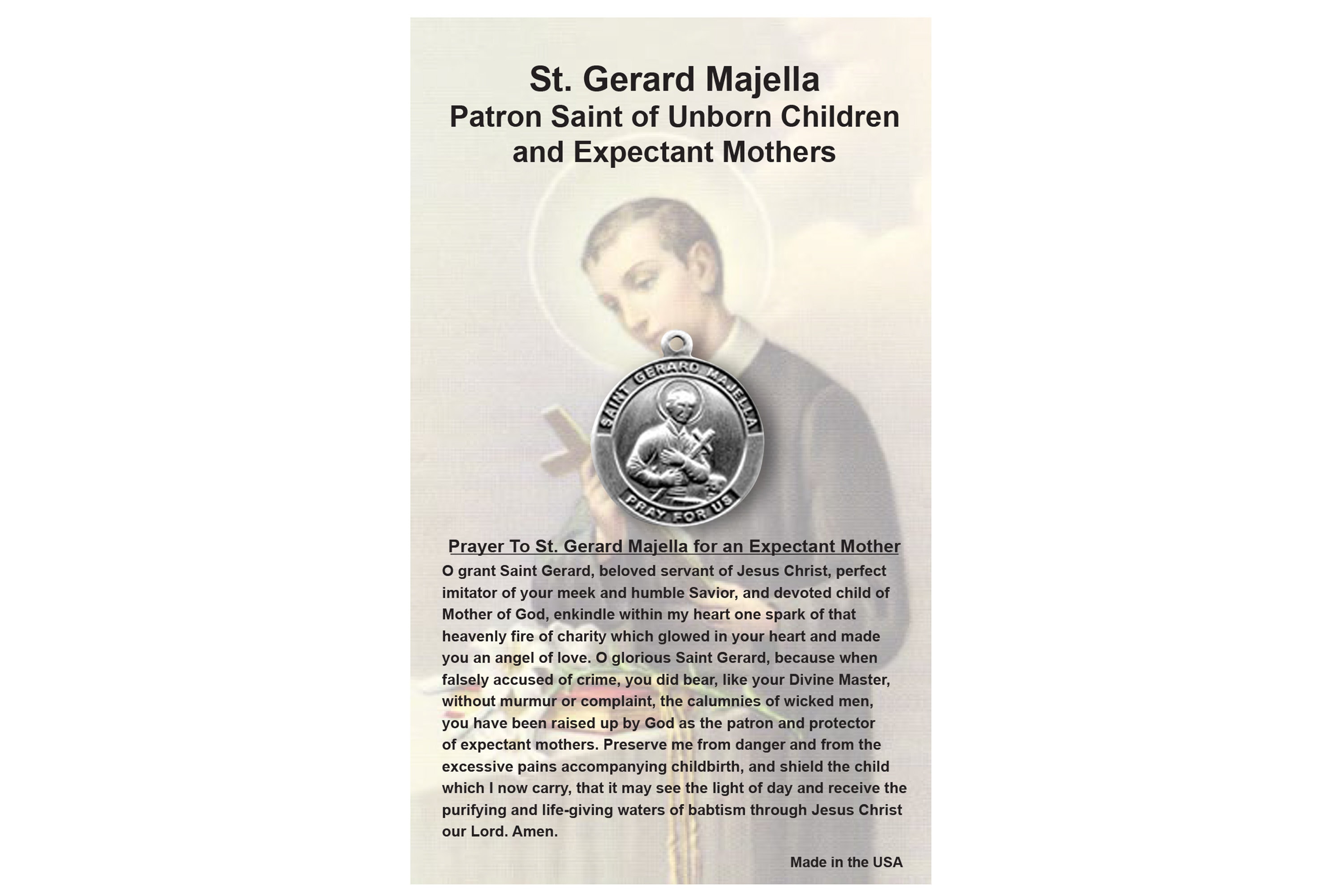 St. Gerard Majella Patron St. of Unborn Children and Expectant Etsy