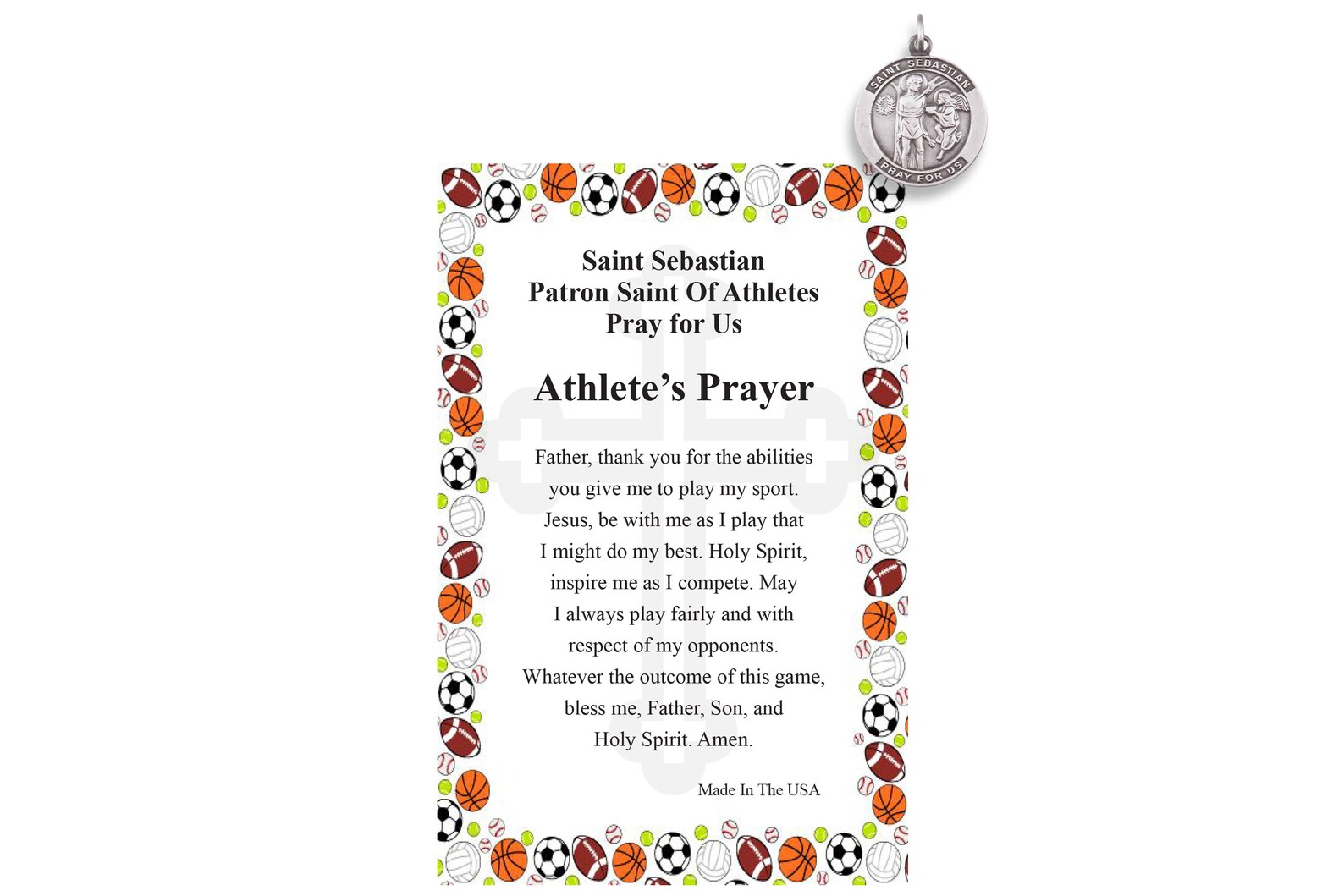St. Sebastian Athlete's Prayer Card with St. Sebastian Etsy