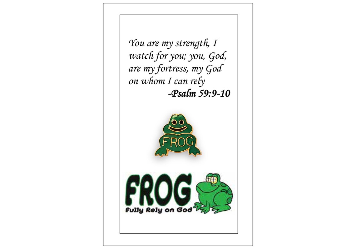 F.R.O.G. Fully Rely on God Frog Lapel Pin made in USA - Etsy