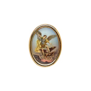 Pack of One Dozen St. Michael the Archangel Photo Lapel Pins (Other Quantities Available)