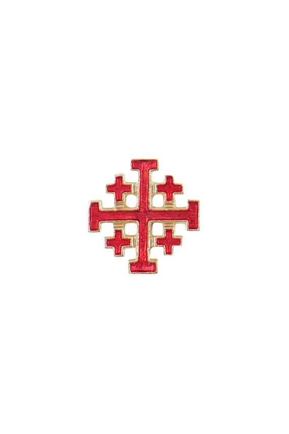 Red Jerusalem Crusader Cross Lapel Pin pack of One Etsy