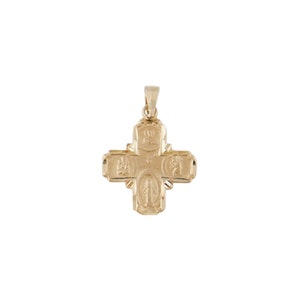 14 Kt Yellow Gold Small Four Way Medal
