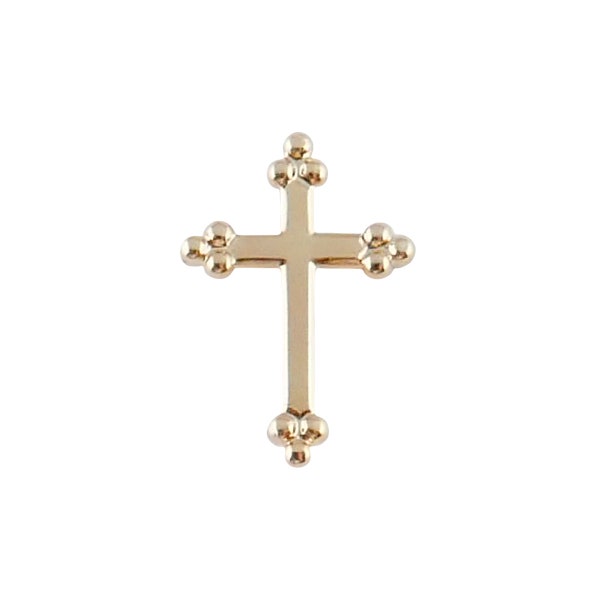 Pack of One Dozen Gold Budded Cross Lapel Pins (Other Quantities Available)