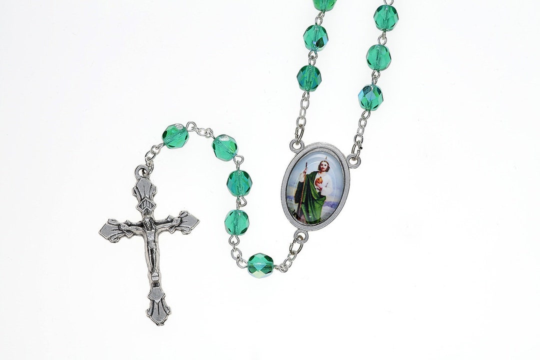 St. Jude Photo Rosary With St. Jude Prayer Card Etsy
