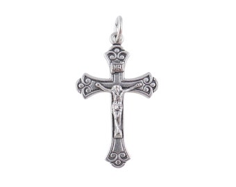 Sterling Silver Crucifix Pendant Necklace .925