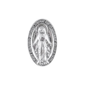Pack of One Dozen Silver Miraculous Medal Lapel Pins (Other Quantities Available)