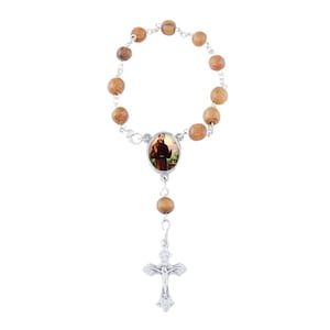 Olivewood Auto Rosary with St. Francis of Assisi Photo