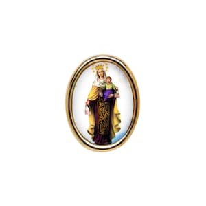 Pack of One Dozen Our Lady of Mount Carmel Photo Lapel Pins (Other Quantities Available)