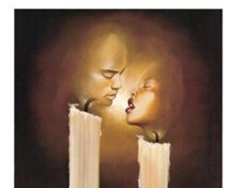 Rekindle by Edwin Lester,  Black Love, Black Couple Art, Black Love Art, Black People Art, Black Expressive Art