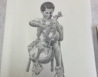Practice by Ronald Scarborough, Black Boy Art, Black People Art, Black Music Art, Black Bedroom Art, Black Art Gift