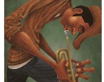 MR. BRASS von David Garibaldi, Musik Kunst, Musik Liebhaber Geschenk, afroamerikanische Kunst, schwarze Kunst, schwarze Leute Kunst, schwarze Musikkunst, schwarzer Künstler