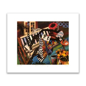 Woman on porch by Gigi Boldon, Abstract Art, Black People Art, Black Woman Art, Black Art Gift, Black Mom Gift