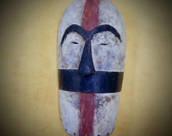 Hand-made African Tribal Mask is 16 inches long by 8 inches wide, African Home Decor, African Art, Tribal Mask, Black People Art.