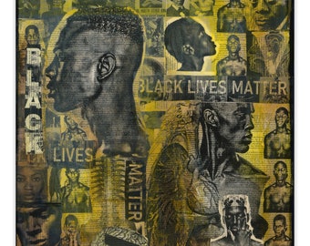 Black Lives Matter Male by Marta Carvajal, Black People Art, Black Family Art, BLM Art, Black Male Art, Black Fathers Gift