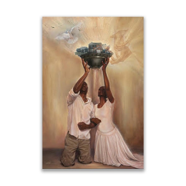 Give It All To God, Kevin A. Williams, WAK, African American Wall Art, Black Family Art, Black Religious Art, Black Spiritual Art