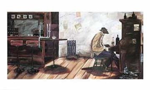 Last Call by Frank Morrison, Black Bar Art, Black Musician Art, Black People Art, Black Family Art, Black Man Cave Art