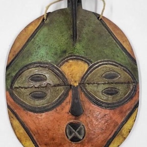 Hand-made Teke African Tribal Mask from the Congo is 17 inches long by 12 inches wide, African Home Decor, African Art, Tribal Mask.