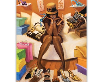 Choices by Sterling Brown, Black Woman Art, Black Shoe Art, Black People Art, Art by Black Artists, Black Art Gift