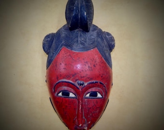 Hand-made Tribal Mask from Cameroon is 16 x 8 x 7 inches long by 9 inches wide, African Home Decor, African Art, Tribal Mask,