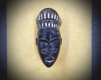 Hand-made African Tribal Mask is 18 inches long by 9 inches wide, African Home Decor, African Art, Tribal Mask, Black People Art.
