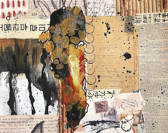 Un mundo de palabras de Yvonne Colemen Burney, arte afroamericano, arte de artistas negros, regalos de arte negro, decoración del hogar afrocéntrica