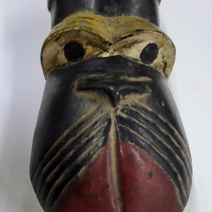 Hand-made African Tribal Mask is 11 inches long by 6 inches wide, African Home Decor, African Art, Tribal Mask, Black People Art.