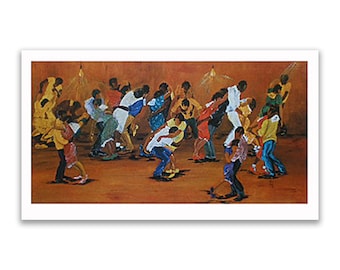 Dance Marathon by Annie Lee, Black Dance Art, Black People Art, Black Family Art, Art by Black Artists, Black Dance Marathon Art