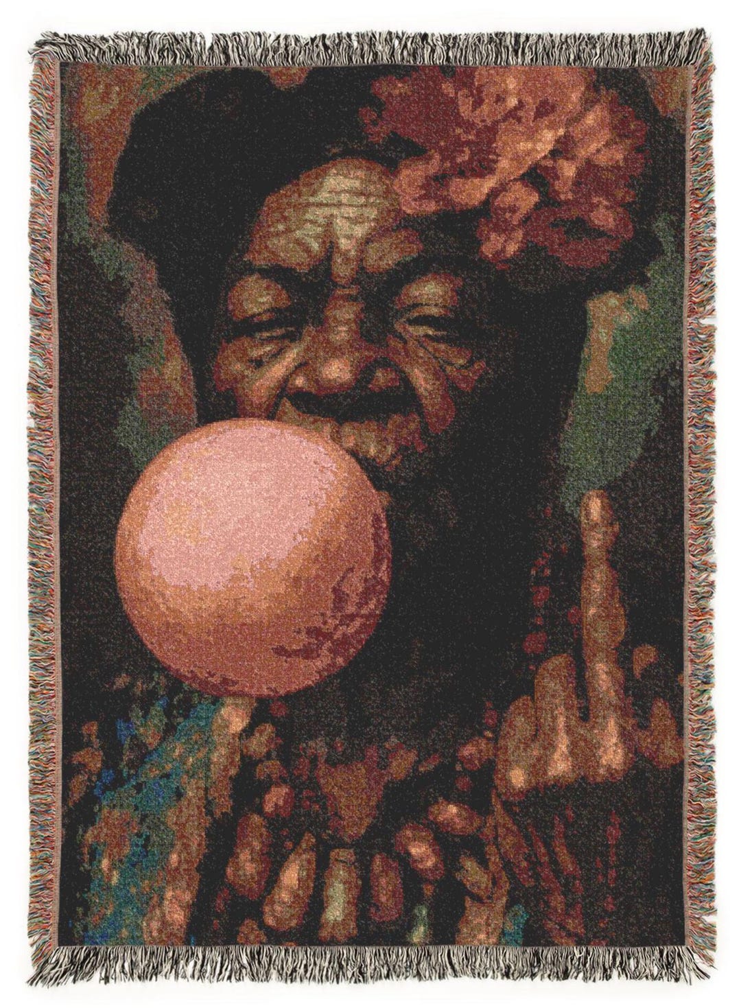 Mind Yo Business by Lillian Art Woven Blanket, Black People Art