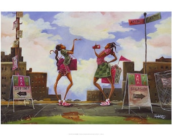 The Latest (AKA) by Frank Morrison, Black Women Art, Black People Art, Black AKA Art, Black Art Gift, Black Mom Gift