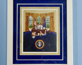 Oval Office by Annie Lee, 10 x 11  Framed Mini Art, African American Art, Black Art, Artwork for Laundry Room, Art by Black Artist