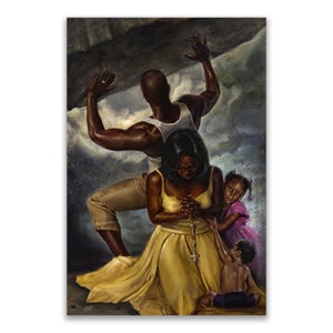 Hinter jedem großen Mann von Kevin Williams, WAK, Schwarze Liebeskunst, Schwarze Familienkunst, Schwarze christliche Kunst, Schwarze spirituelle Kunst, Schwarze Religiöse