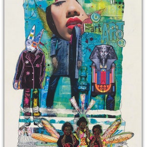 Jammin with the King by Dianetta Dye, Mixed Media Art, Black People Art, Black Family Art, Art by Black Artists