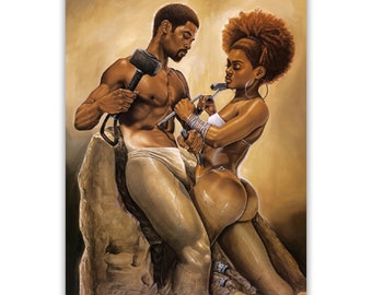 Made for each other by Kevin Williams, WAK, Black People Art, Black Couples Art, Black Love Art, Art by Black Artists