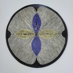 Hand-made shield from Cameroon, Africa.  This Shield measures 22 inches diameter, African Home Decor,  West African Shield, African Wall Art