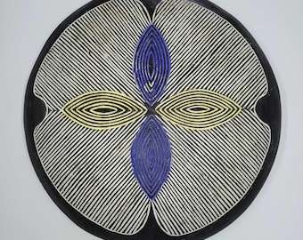 Hand-made shield from Cameroon, Africa.  This Shield measures 22 inches diameter, African Home Decor,  West African Shield, African Wall Art
