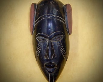 Hand-made African Tribal Mask is 19 inches long by 8 inches wide, African Home Decor, African Art, Tribal Mask, Black People Art.
