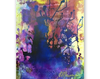 Abstract Art / Blue, Purple, Yellow / Limited Edition Print / Black Art / African American Art / We Demand / Adwoa Muwzea