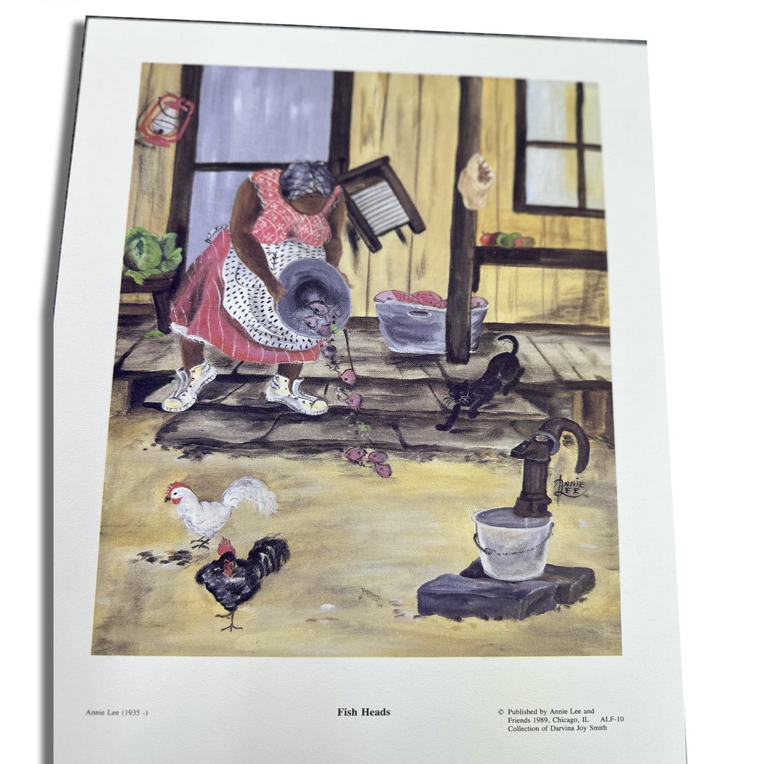 Annie Lee, Fish Heads, African American Art, Black Art, Kitchen Art