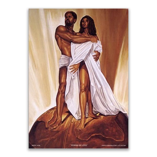 Power of Love, Kevin A. Williams, WAK, Black Art, Black Love Art,  Black People Art, Black Couple Art, Afrocentric Art, Urban Art