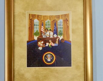 Oval Office by Annie Lee, 10 x 11  Framed Mini Art, African American Art, Black Art, Artwork for Laundry Room, Art by Black Artist