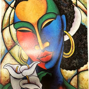 Garota de Cor #21 por LaShun Beal, Arte Espiritual Negra, Arte Cristã Negra, Arte Religiosa Negra, Arte Negra, Baseada na Fé Negra
